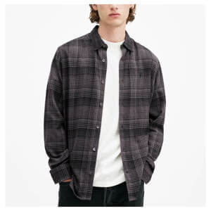 AllSaints Sonik Brushed Checked Relaxed Fit Shirt